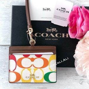 NWT COACH Pride Rainbow Card Case Holder Lanyard